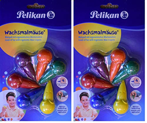 Pelikan 12 Stück Wachsmalmäuse Wachsmalstifte farbig Sortiert gelb blau rot lila orange grün Pelikan 12 Stück Wachsmalmäuse Wachsmalstifte farbig Sortiert gelb blau rot lila orange grün von Pelikan