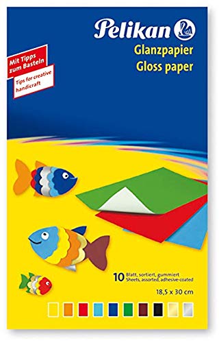 Pelikan 137943 - Transparentpapier, 10 Blatt (2, Glanzpapier | gummiert farbig) von Pelikan