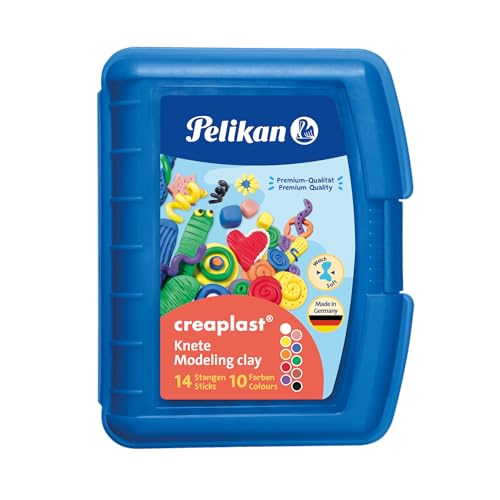 Pelikan 2056080 198/9R Modelliermassen Kinderknete Creaplast, 300g, rot (Einzelpack blau) von Pelikan