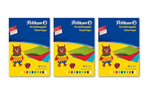 Pelikan 240M/10 Tonpapier, farbig Sortiert (3, Bunt) von Pelikan