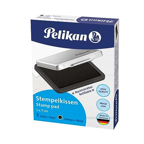 Pelikan 331066 Stempelkissen 3, getränkt, 5 x 7 cm, schwarz (Frustfreie Verpackung), 5x7 cm (Steki 3) von Pelikan