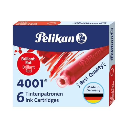 Pelikan 4001 Box von 10 Fällen von 6 Tintenpatronen TP/6 glänzend rot Pelikan 4001 Box von 10 Fällen von 6 Tintenpatronen TP/6 glänzend rot von Pelikan