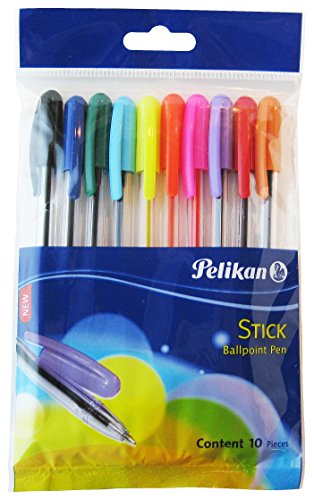 Pelikan 405470 – Paket von 10 Kugelschreiber, mehrfarbig von Pelikan