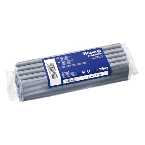 Pelikan 601492 - Qualitäts - Knetmasse Plastilin, 1 kg, grau von Pelikan