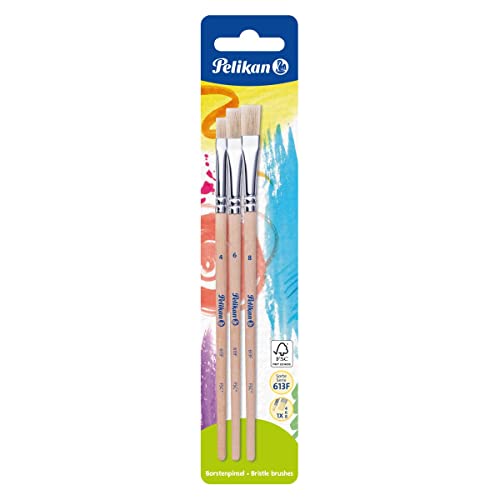 Pelikan 700368 Borstenpinsel Sorte 613F, Größe: 4, 6 und 8, 3 Stück Pelikan 700368 Borstenpinsel Sorte 613F, Größe: 4, 6 und 8, 3 Stück von Pelikan