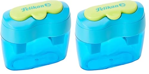 Pelikan 700702 Doppel-Anspitzer Flower Blau, 1 Stück (Packung mit 2) von Pelikan