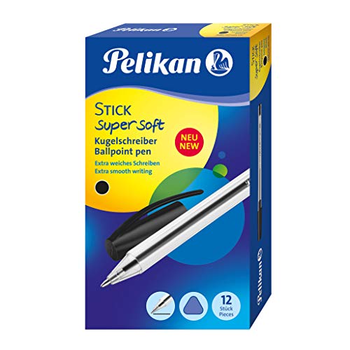 Pelikan 804370 Kugelschreiber Stick super soft, 12 Stück, schwarz von Pelikan