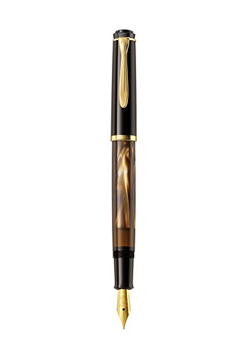 Pelikan 808842 - Füllfederhalter Linie M200 Classic, braun/schwarz, Details 24 K Gold, Feder aus Edelstahl, Größe F von Pelikan