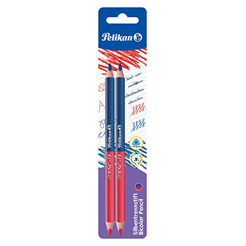 Pelikan 811118 Buntstifte (Dick, Dreieckig) Rot und Blau, 2 Stück (1er Pack) von Pelikan