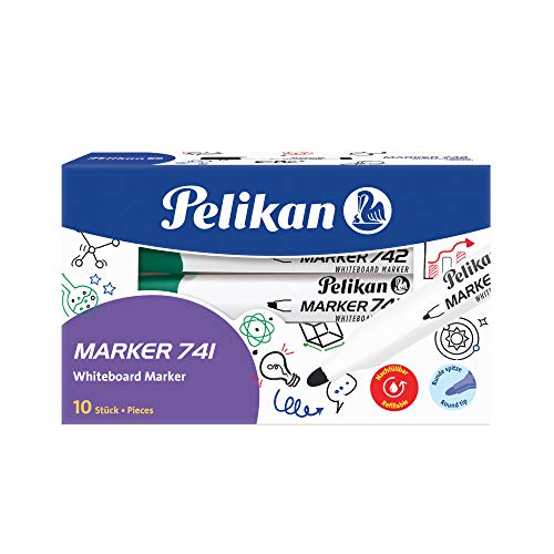 Pelikan 818001 Whiteboard-Marker 741 mit Runddocht, grün, 10 Stück in Faltschachtel von Pelikan