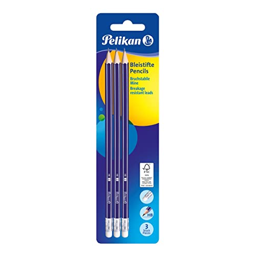 Pelikan Bleistift, Härtegrad HB mit Radierer, Blister und 3 Stück Pelikan Bleistift, Härtegrad HB mit Radierer, Blister und 3 Stück von Pelikan