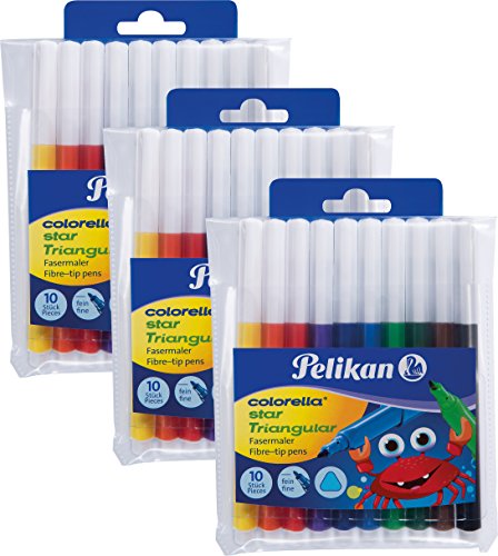 Pelikan 3er Pack Fasermaler Colorella Star dreieckige Stifte, 1 Set, 10-farbig Pelikan 3er Pack Fasermaler Colorella Star dreieckige Stifte, 1 Set, 10-farbig von Pelikan