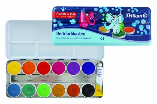 Pelikan DF12 Deckfarbkasten, 12 Farben und 1 Tube, deckweiÃŸ von Pelikan