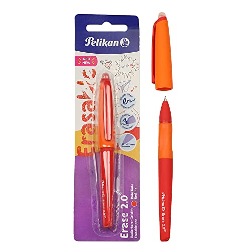 Pelikan Erase 2.0 Ergonomischer Radierbarer Kugelschreiber, rote Tinte, für Rechts- und Linkshänder, für Schule, M-Spitze, Ersatzteil im Lieferumfang enthalten, nachfüllbar Pelikan Erase 2.0 Ergonomischer Radierbarer Kugelschreiber, rote Tinte, für Rechts- und Linkshänder, für Schule, M-Spitze, Ersatzteil im Lieferumfang enthalten, nachfüllbar von Pelikan