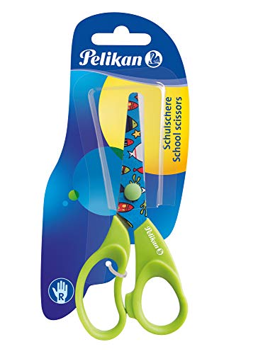 Pelikan Fancy 804837 Schere, 13 cm, für Rechtshänder, bedruckt, Edelstahl, abgerundete Spitze, gut für die Grundschule, von Pelikan
