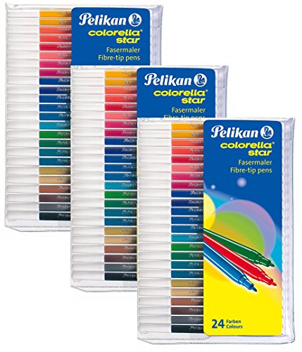 Pelikan Fasermaler Colorella Star, 3 Set, 24-farbig (Fasermaler Colorella Star, 24 Farben | 3 Set) von Pelikan