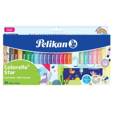 Pelikan Fasermaler Colorella Star C 302 - 18+6 Stück sortiert + Schabl von Pelikan