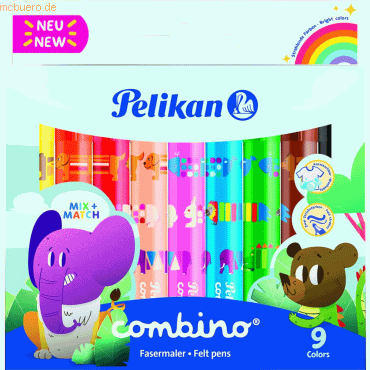Pelikan Fasermaler combino super 411 1mm Tiermotiven VE=9 Farben von Pelikan