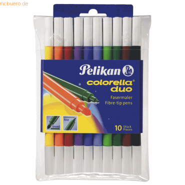 Pelikan Faserschreiber Colorella duo C407/10 10 Farben dick/dünn von Pelikan
