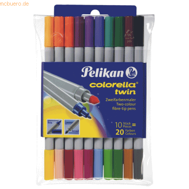 10 x Pelikan Faserschreiber Colorella twin C304 20 Farben von Pelikan