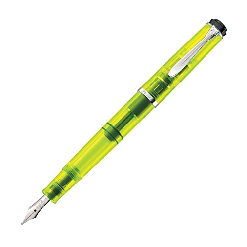 Pelikan Füllhalter Classic 205 Duo Highlighter, Neon Gelb, hochwertiger Kolbenfüller im Geschenk-Etui, 819886, 12.7 x 1.8 x 1.8 cm von Pelikan