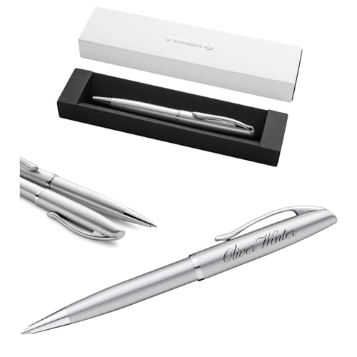 Pelikan Jazz® Noble Elegance K36 Kugelschreiber mit Gravur Geschenketui - einzigartige Stifte mit Namen - personalisierte Geschenke - Kugelschreiber personalisiert (Silber) von Pelikan