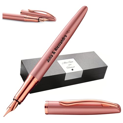 Pelikan Jazz® Noble Elegance P36 Füllhalter mit Gravur Geschenk - einzigartige Stifte mit Namen - personalisierte Geschenke - Füllfederhalter personalisiert (Pink Rose) von Pelikan