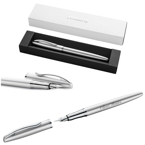 Pelikan Jazz® Noble Elegance P36 Füllhalter mit Gravur Geschenk - einzigartige Stifte mit Namen - personalisierte Geschenke - Füllfederhalter personalisiert (Silber) von Pelikan