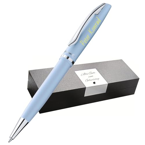 Pelikan Jazz Kugelschreiber farbig personalisiert Geschenk - einzigartige Stifte mit Namen - personalisierte Geschenke zu Weihnachten - Kugelschreiber (UV-Druck, Pastell-Blau) von Pelikan