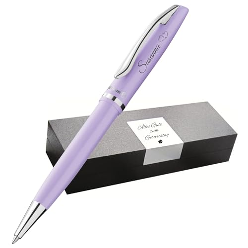 Pelikan Jazz Kugelschreiber mit Gravur Geschenk - einzigartige Stifte mit Namen - personalisierte Geschenke zu Weihnachten - Kugelschreiber personalisiert (Gravur, Pastell-Lavendel) von Pelikan