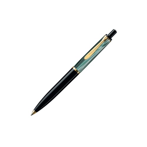 Pelikan Classic 200 Kugelschreiber, Grün-Marmoriert, 24-Karat vergoldete Zierelemente, Druckmechanik, im Geschenk-Etui von Pelikan