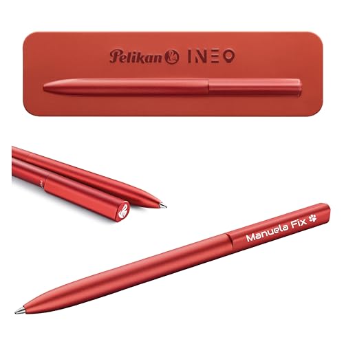Pelikan Kugelschreiber Ineo® Elements K6 mit Gravur Geschenk - einzigartige Stifte mit Namen - personalisierte Geschenke zu Weihnachten - Kugelschreiber personalisiert (Feuer-Rot) von Pelikan