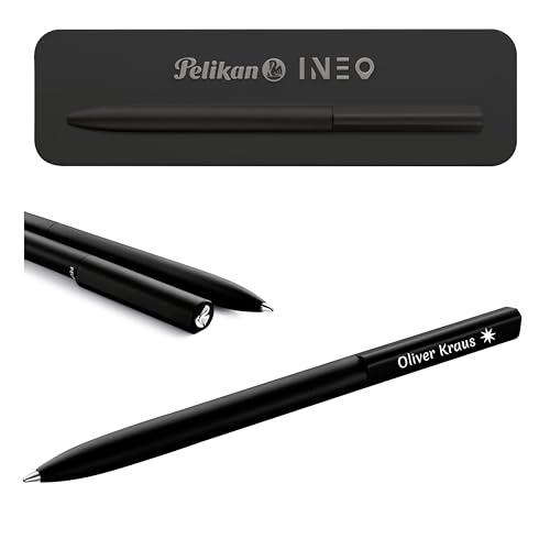 Pelikan Kugelschreiber Ineo® Elements K6 mit Gravur Geschenk - einzigartige Stifte mit Namen - personalisierte Geschenke zu Weihnachten - Kugelschreiber personalisiert (Schwarz) von Pelikan