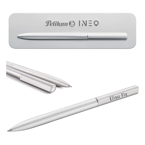 Pelikan Kugelschreiber Ineo® Elements K6 mit Gravur Geschenk - einzigartige Stifte mit Namen - personalisierte Geschenke zu Weihnachten - Kugelschreiber personalisiert (Silber) von Pelikan