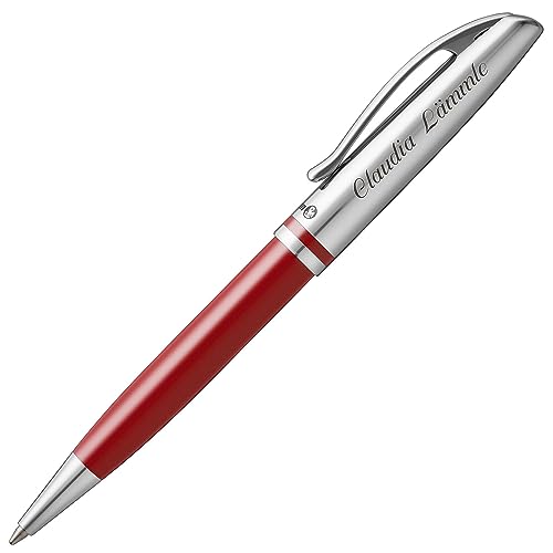 Pelikan Kugelschreiber JAZZ CLASSIC Rot mit persönlicher Laser-Gravur Metall glänzend rot lackiert, 1 stück (1er Pack) von Pelikan