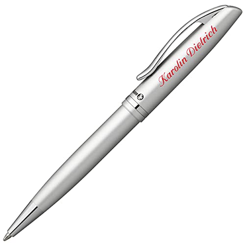 Pelikan Kugelschreiber JAZZ ELEGANCE Silber Metallic mit Namen farbig personalisiert von Pelikan