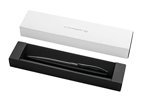 Pelikan Kugelschreiber Jazz Noble, Carbon (Schwarz), für Rechtshänder und Linkshänder, eleganter Metall-Kugelschreiber im Geschenketui, 821773 von Pelikan