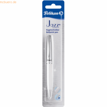 8 x Pelikan Kugelschreiber Jazz Classic weiß Blister von Pelikan