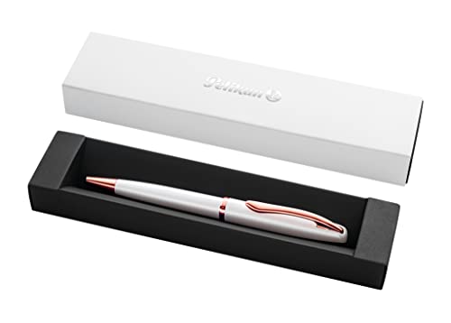 Pelikan Kugelschreiber Jazz Noble, Perlmutt (Weiß), für Rechtshänder und Linkshänder, eleganter Metall-Kugelschreiber im Geschenketui, 821742 von Pelikan