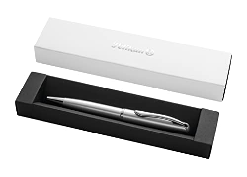 Pelikan Kugelschreiber Jazz Noble, Silber, für Rechtshänder und Linkshänder, eleganter Metall-Kugelschreiber im Geschenketui, 821797 von Pelikan