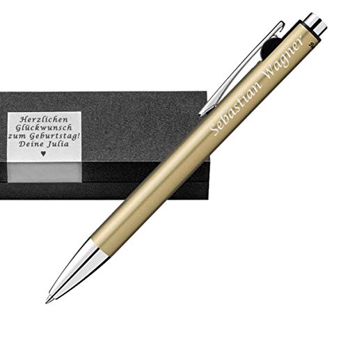 Pelikan - Kugelschreiber Metallic Gold inkl. Box und Gravur als Geschenk & Wunschsymbol Snap Metallic K10 Gold FS PS51 von Pelikan