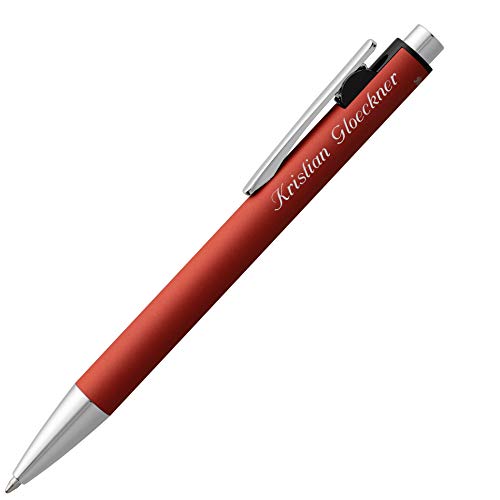 Pelikan Kugelschreiber SNAP Rot Matt mit Laser-Gravur Aluminium mit Druck-Clip-Mechanik von Pelikan