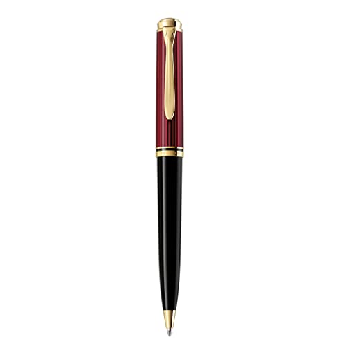 Pelikan Kugelschreiber Souverän 800, Schwarz-Rot, hochwertiger Druckkugelschreiber im Geschenk-Etui, 816649 von Pelikan