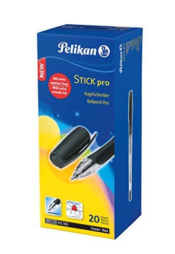 Pelikan Kugelschreiber Stick pro, 1 Box mit 20 Stück, Schreibfarbe: schwarz von Pelikan