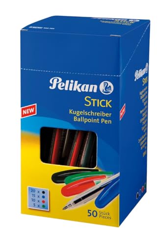 Pelikan Kugelschreiber Stick Box, 50 Stück, schwarz/blau/rot/grün Pelikan Kugelschreiber Stick Box, 50 Stück, schwarz/blau/rot/grün von Pelikan