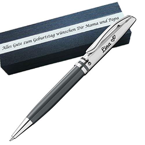 Pelikan - Kugelschreiber mit Gravur als Geschenk & Symbol mit Gravur auf Geschenkverpackung Kugelschreiber Jazz Classic Warmgrau PS18Box2 von Pelikan