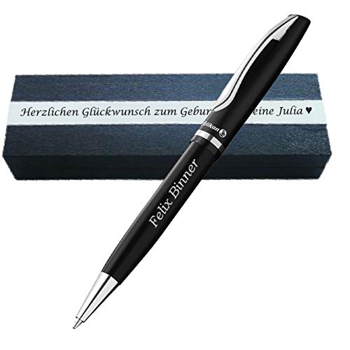 Pelikan - Kugelschreiber mit Gravur inkl. Geschenkbox als Geschenk & Wunschsymbol Jazz Elegance Black PS43Box2 von Pelikan