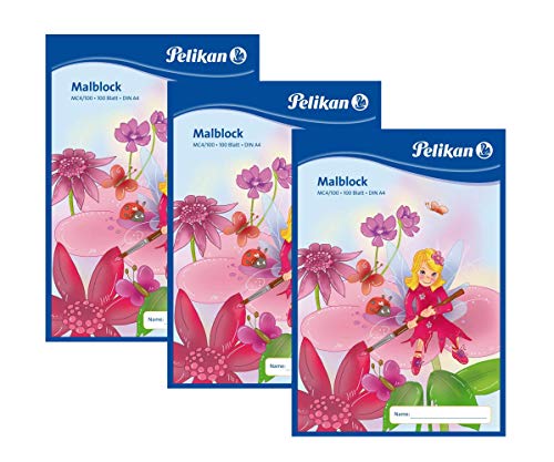 Pelikan Malblock DIN A4 / 100 Blatt (Chlorfrei, 70 g/m²) (3 Blöcke) von Pelikan