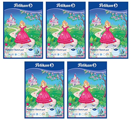 Pelikan Malblock DIN A4 / 100 Blatt VE=1 (Chlorfrei, 70 g/m²) (Pink, 5 Block) von Pelikan