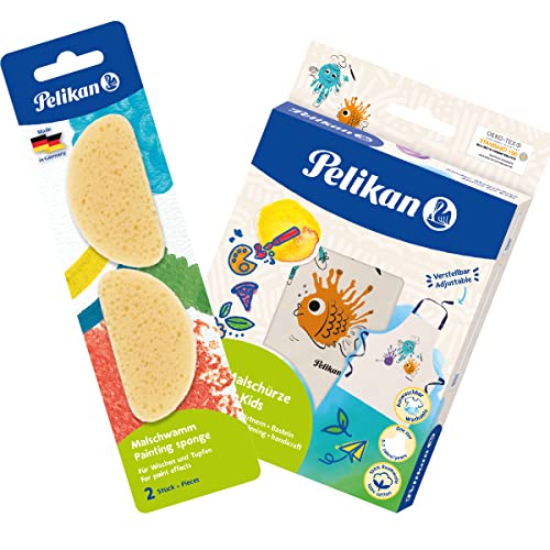 Pelikan Malschwamm 2 Stück + Kindermalschürze mit fröhlichem Motiv aus Baumwolle Pelikan Malschwamm 2 Stück + Kindermalschürze mit fröhlichem Motiv aus Baumwolle von Pelikan